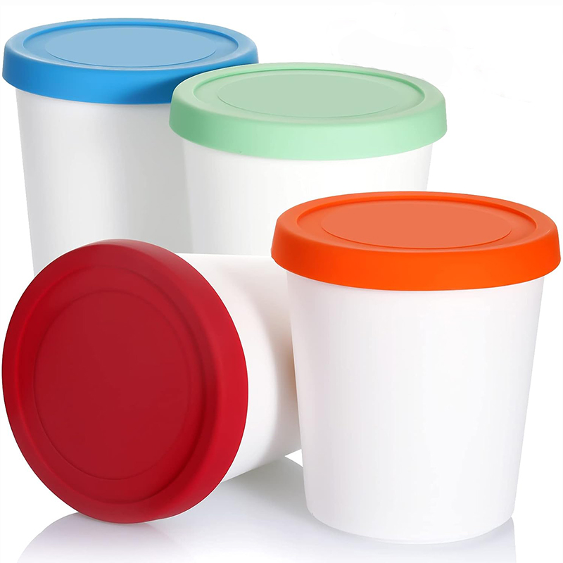 Food Storage Quart Containers - 4Pcs 식품 용기, 실리콘 뚜껑이 있는