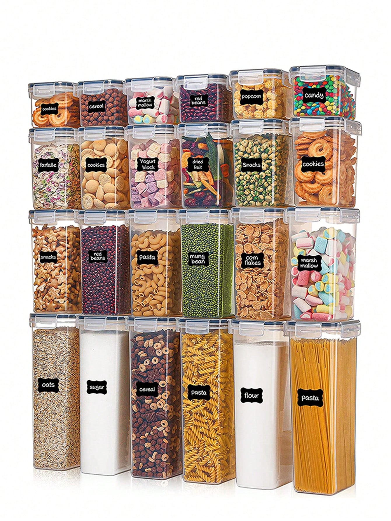 Food Storage Organization - 48개의 밀폐 식품 보관 용기, 간편한