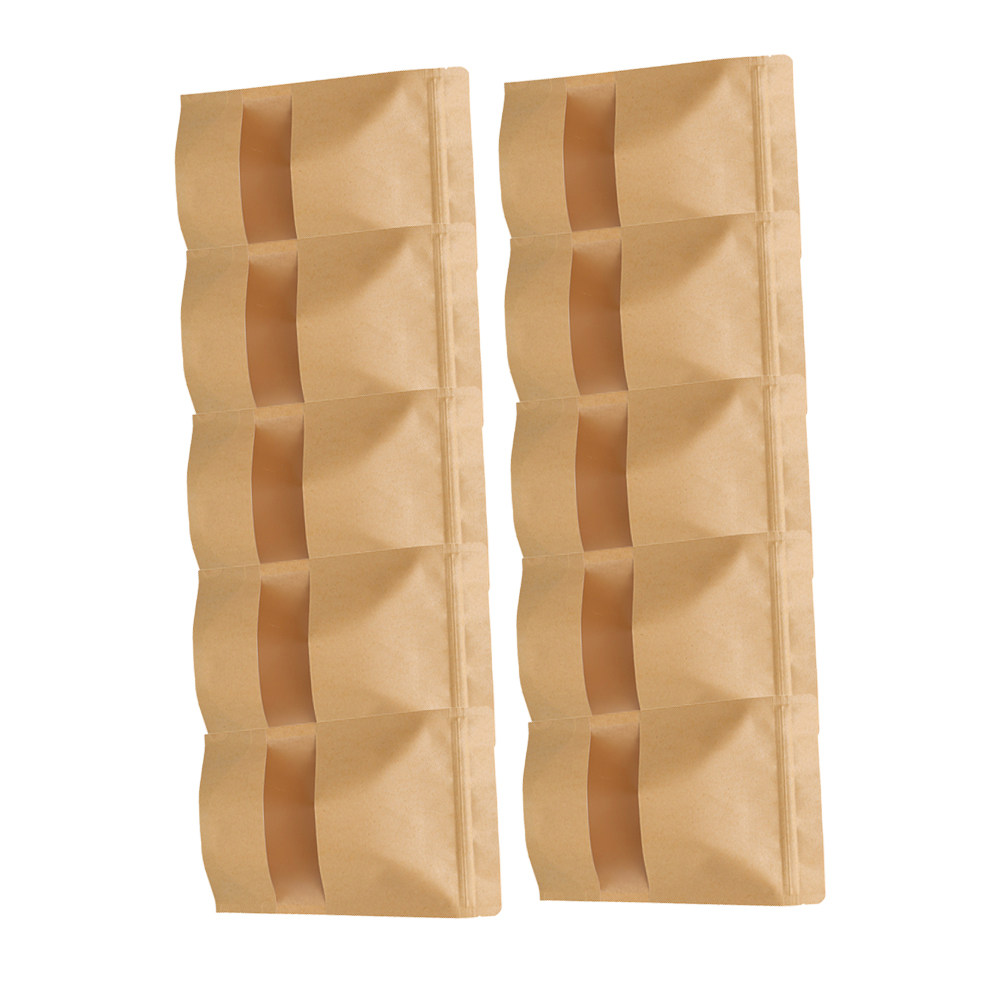 Food Storage Zipper Bags - 50개입, 친환경 크라프트지 재질의 지퍼형 밀폐
