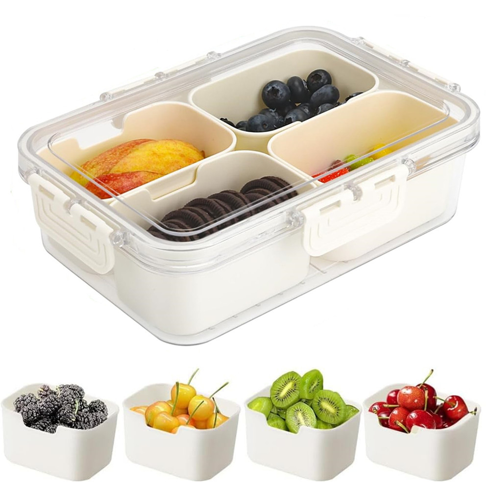 Food Storage With Colander - 휴대용 식품 보관함, 스낵 보관함, 뚜껑이
