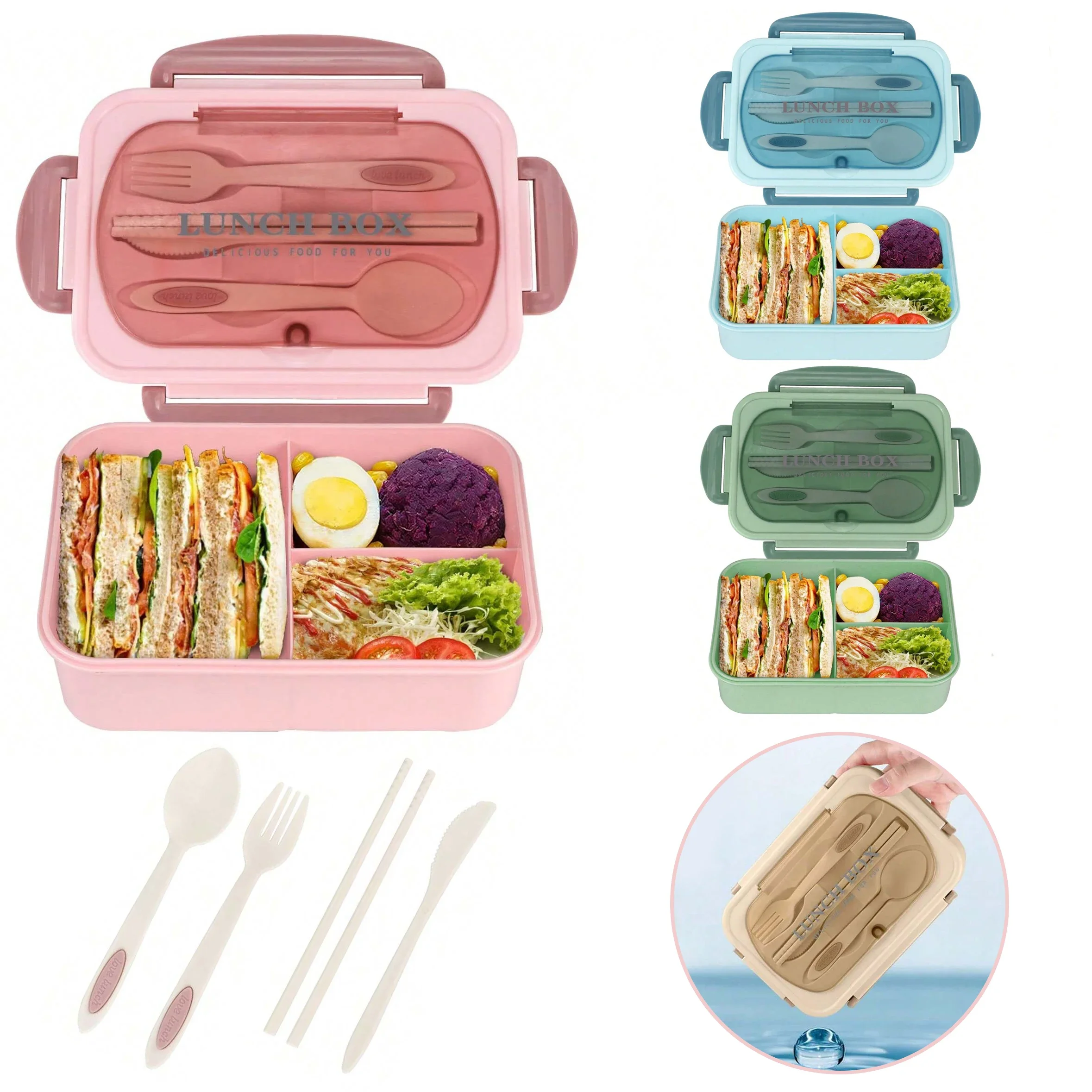Glass Meal Prep Container - 성인용 도시락 상자, 성인 남성 및
