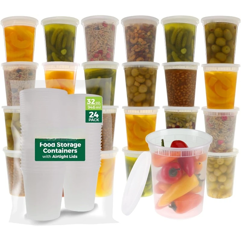 Food Storage Ideas - 뚜껑 포함 플라스틱 델리 용기, 슬라임,