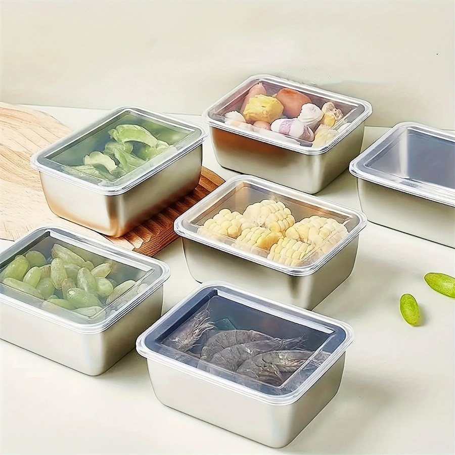 Food Storage With Colander - 1/3/5pcs 스테인레스 스틸 식품 보관 상자
