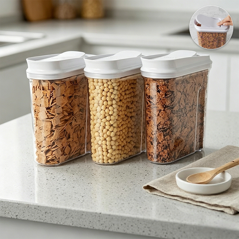 Food Storage In Pantry - 밀폐 식품 보관 용기, 투명 플라스틱