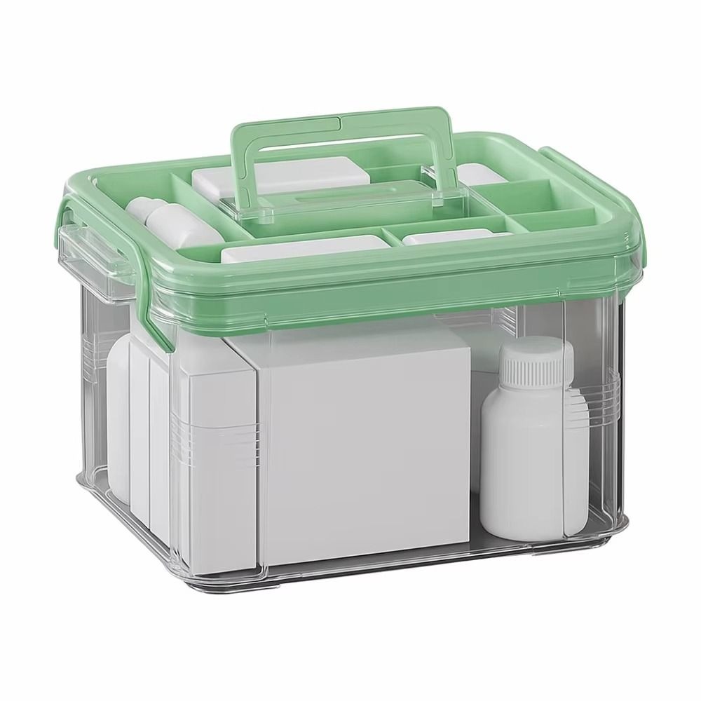 Food Storage Emergency - 손잡이가 있는 간단한 이중층 알약 보관