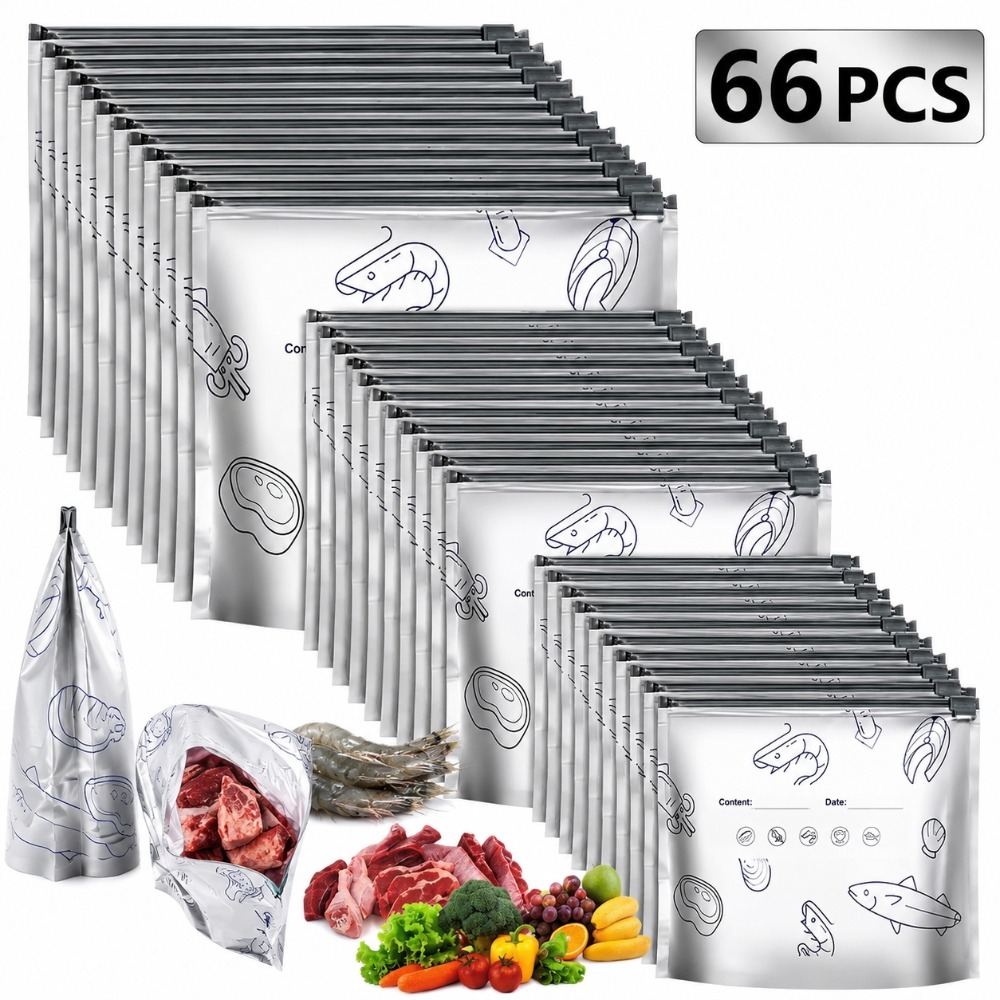 66Pcs 알루미늄 지퍼백 세트 밀폐 지퍼백 알루미늄  - Food Storage Zipper Bags 리뷰 및 가격