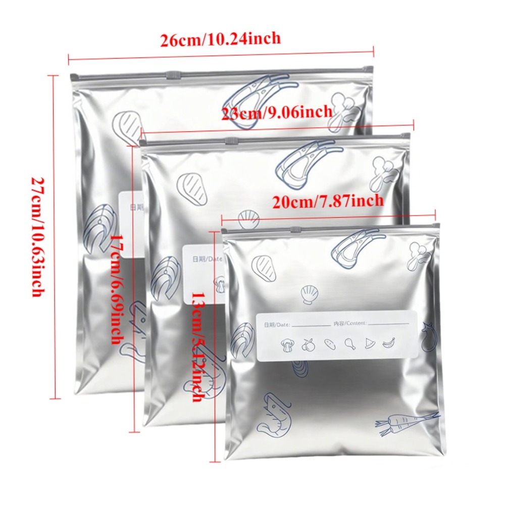 66Pcs 알루미늄 지퍼백 세트 밀폐 지퍼백 알루미늄  - Food Storage Zipper Bags 리뷰 및 가격
