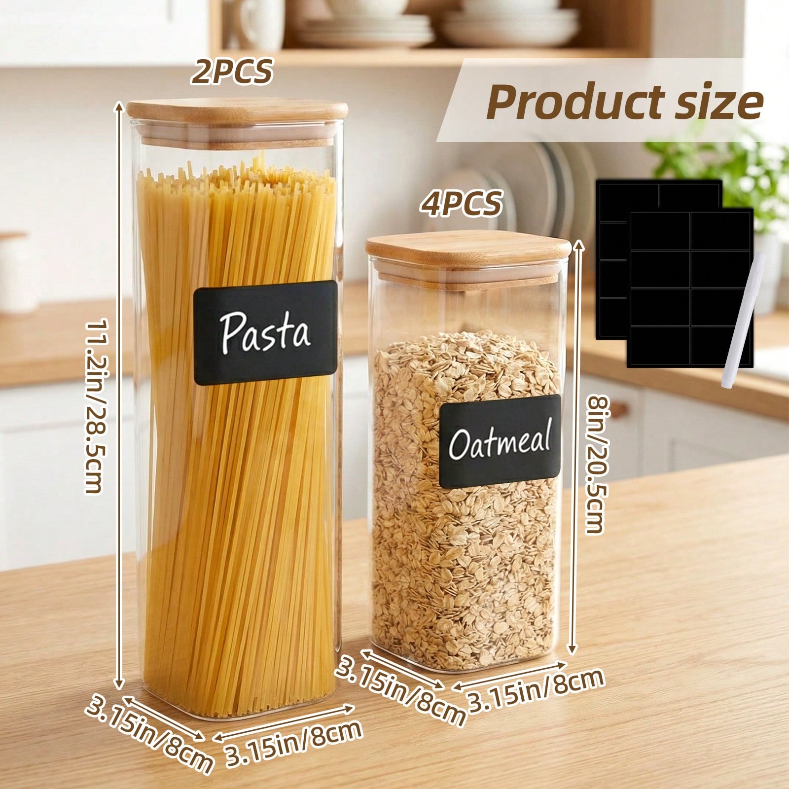 6/12개 유리 식품 보관 용기(뚜껑 포함), 밀가루, - Food Storage Organization 리뷰 및 가격