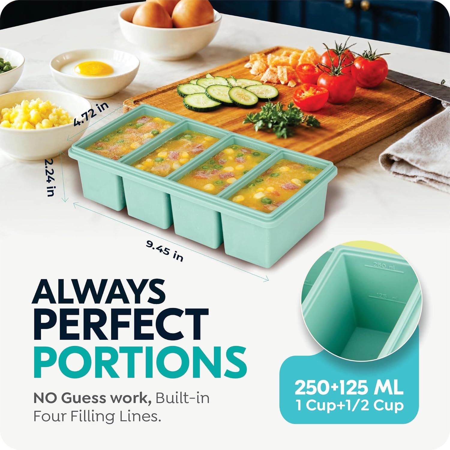 250ml/500ml 실리콘 싱글 그리드 대형 아이스  - Food Storage Containers Xl 리뷰 및 가격