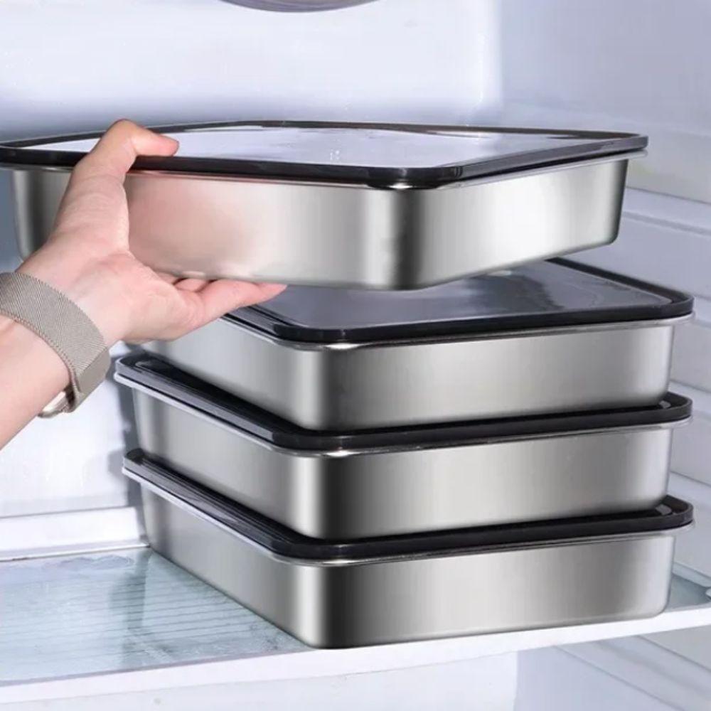 스테인리스 스틸 신선도 유지 용기 직사각형 논스틱 바닥 - Food Storage Containers Xl 리뷰 및 가격