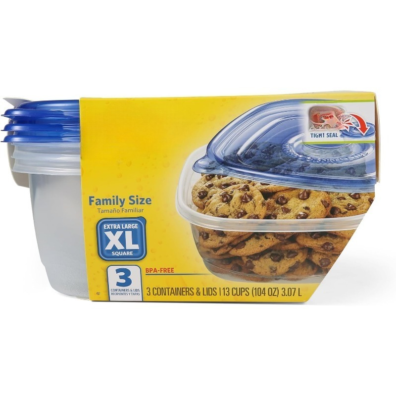 XL 사이즈의 사각형 식품 보관 용기, 104온스, 3 - Food Storage Containers Xl 리뷰 및 가격