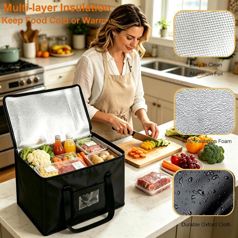 1pc 대형 절연 피크닉 쿨러 토트 백 누출 방지 열  - Food Storage Zipper Bags 리뷰 및 가격