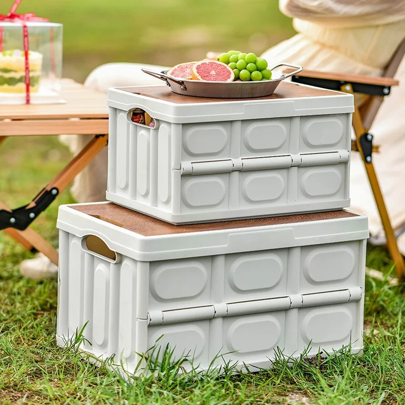 접이식 상자 나무 뚜껑이 있는 야외 캠핑용 자동차 보관 - Food Storage Containers Xl 리뷰 및 가격
