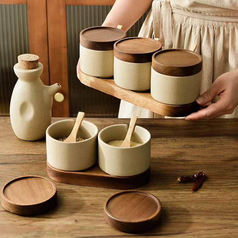 현대 세라믹 조미료 항아리 세트 설탕과 소금 통 뚜껑  - Food Storage Containers Xl 리뷰 및 가격