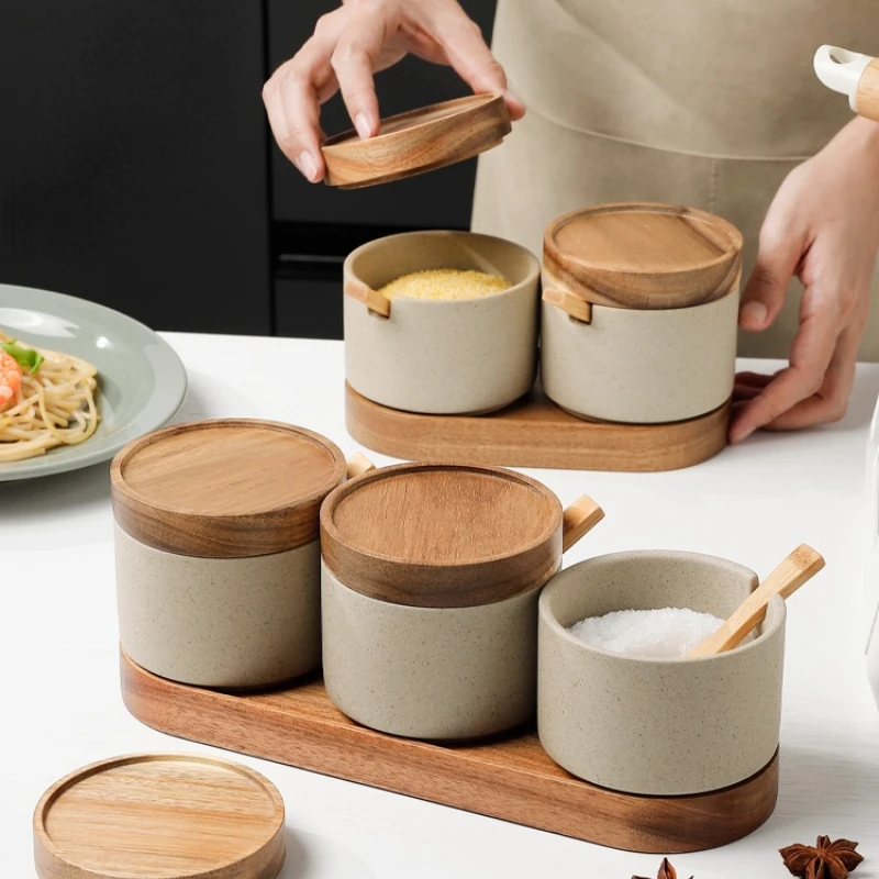 현대 세라믹 조미료 항아리 세트 설탕과 소금 통 뚜껑  - Food Storage Containers Xl 리뷰 및 가격