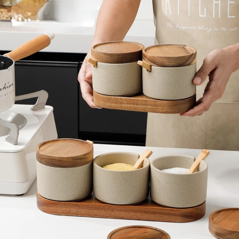 현대 세라믹 조미료 항아리 세트 설탕과 소금 통 뚜껑  - Food Storage Containers Xl 리뷰 및 가격