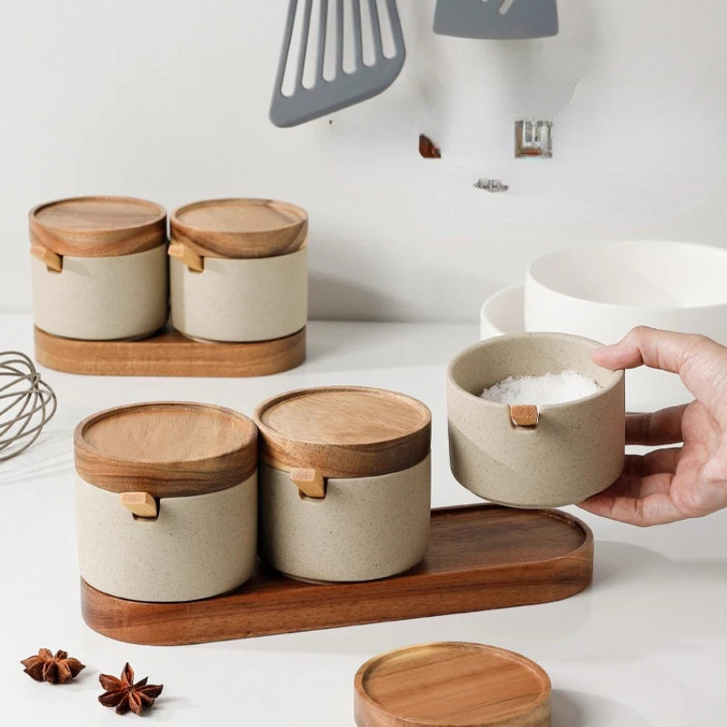 현대 세라믹 조미료 항아리 세트 설탕과 소금 통 뚜껑  - Food Storage Containers Xl 리뷰 및 가격