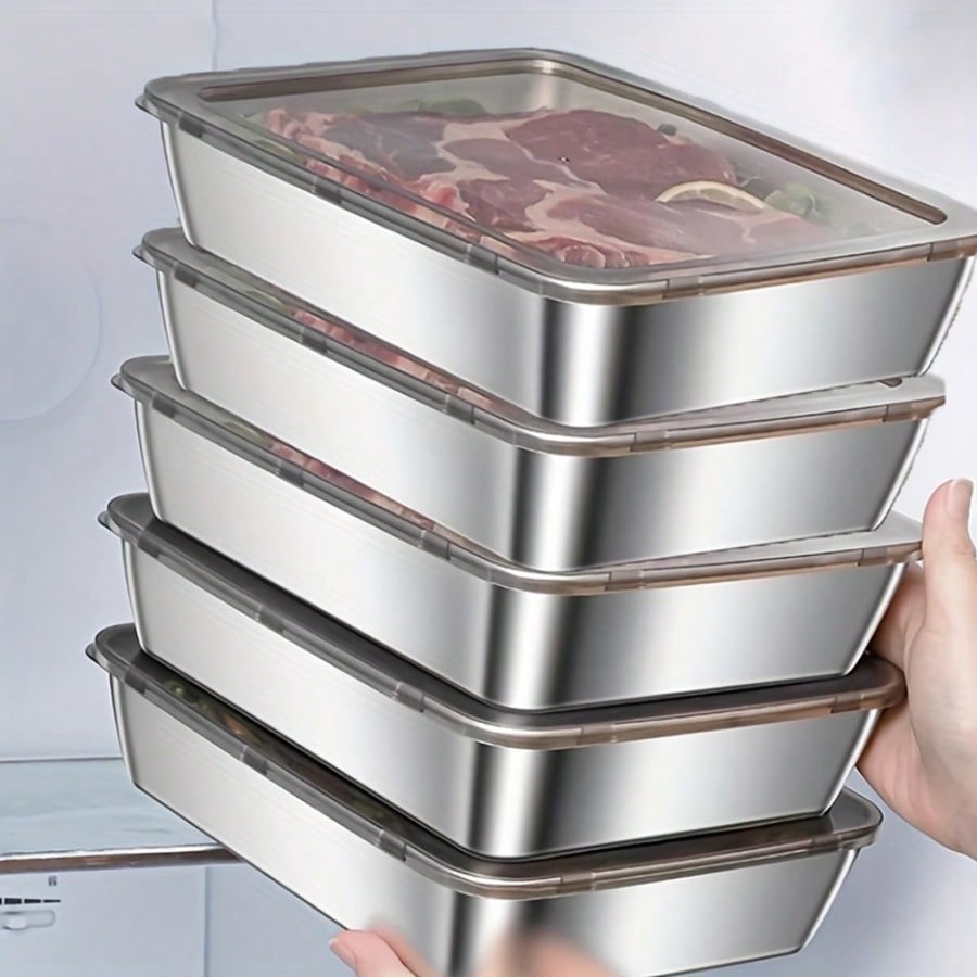5종 스테인리스 스틸 음식 보관 용기 세트 (투명 뚜껑 - Food Storage Containers Xl 리뷰 및 가격