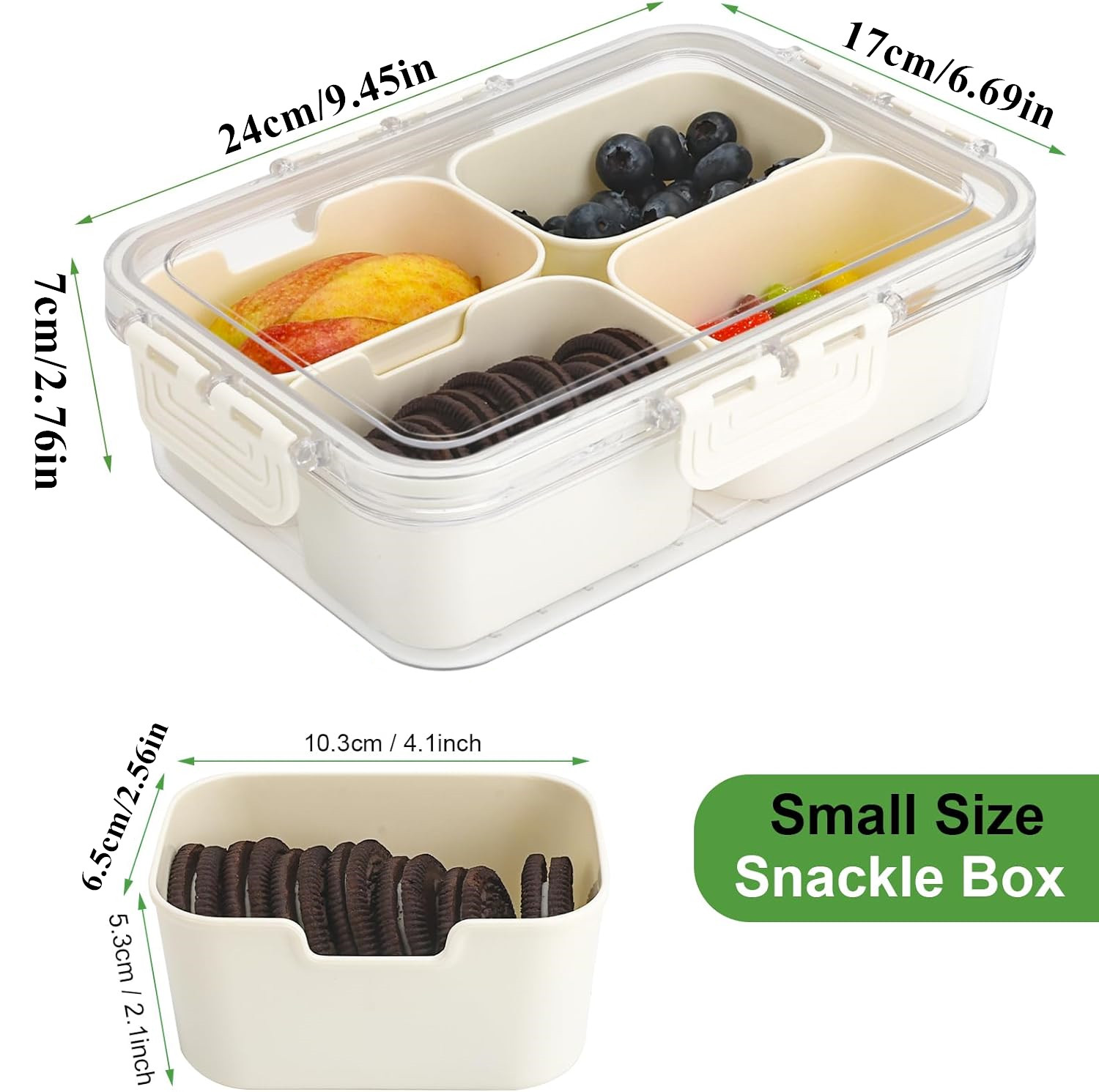 휴대용 식품 보관함, 스낵 보관함, 뚜껑이 있는 4칸, - Food Storage With Colander 리뷰 및 가격