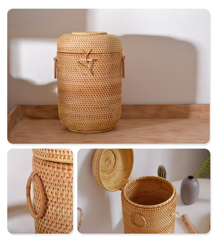 뚜껑이있는 손으로 짠 등나무 차 보관 상자 Puer 티 - Food Storage With Colander 리뷰 및 가격