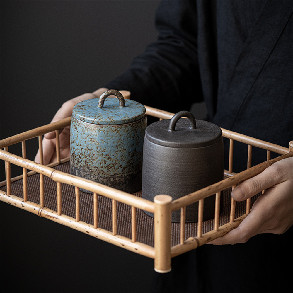 세라믹 차 캐디 봉인 된 항아리 작은 차 상자 휴대용  - Food Storage Organization 리뷰 및 가격