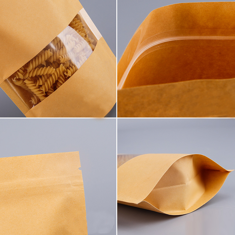 맞춤형 포장 지퍼락 크라프트 종이 창문형 봉투 스탠드형 - Food Storage Zipper Bags 리뷰 및 가격