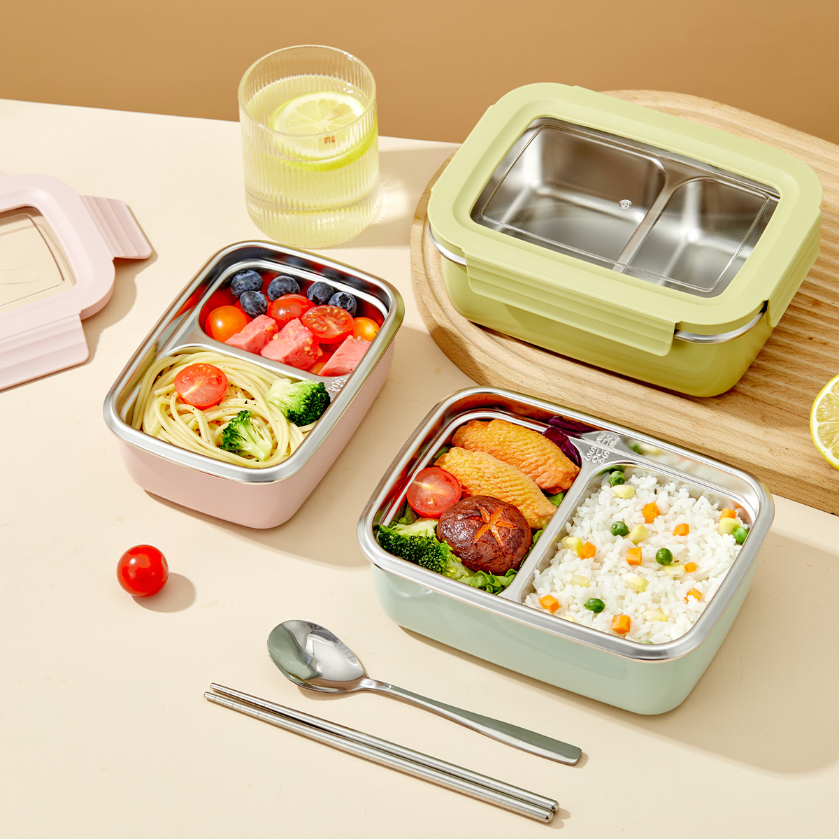 전자레인지용 304 스테인리스 스틸 칸막이 도시락, 쌓 - Glass Meal Prep Container 리뷰 및 가격