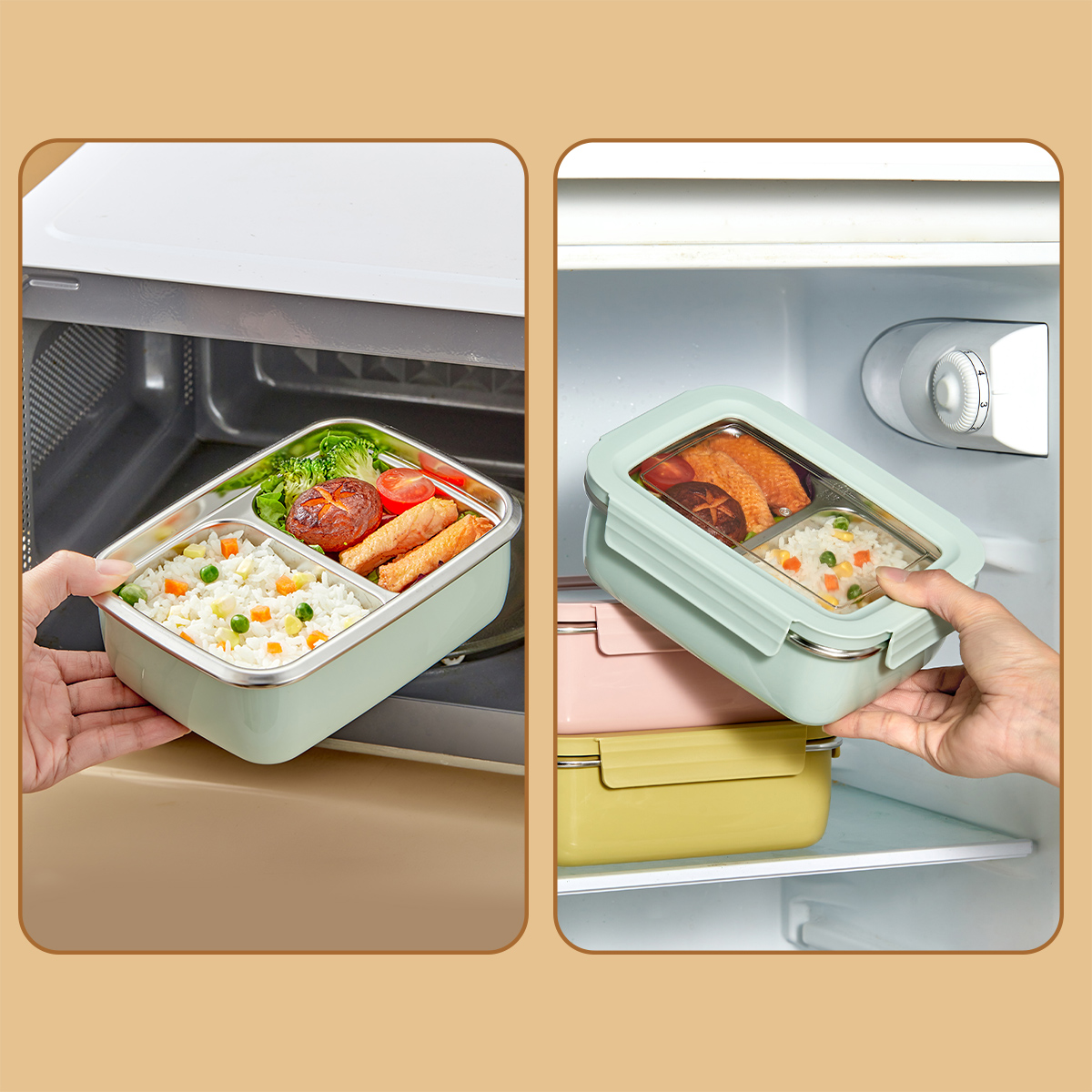 전자레인지용 304 스테인리스 스틸 칸막이 도시락, 쌓 - Glass Meal Prep Container 리뷰 및 가격