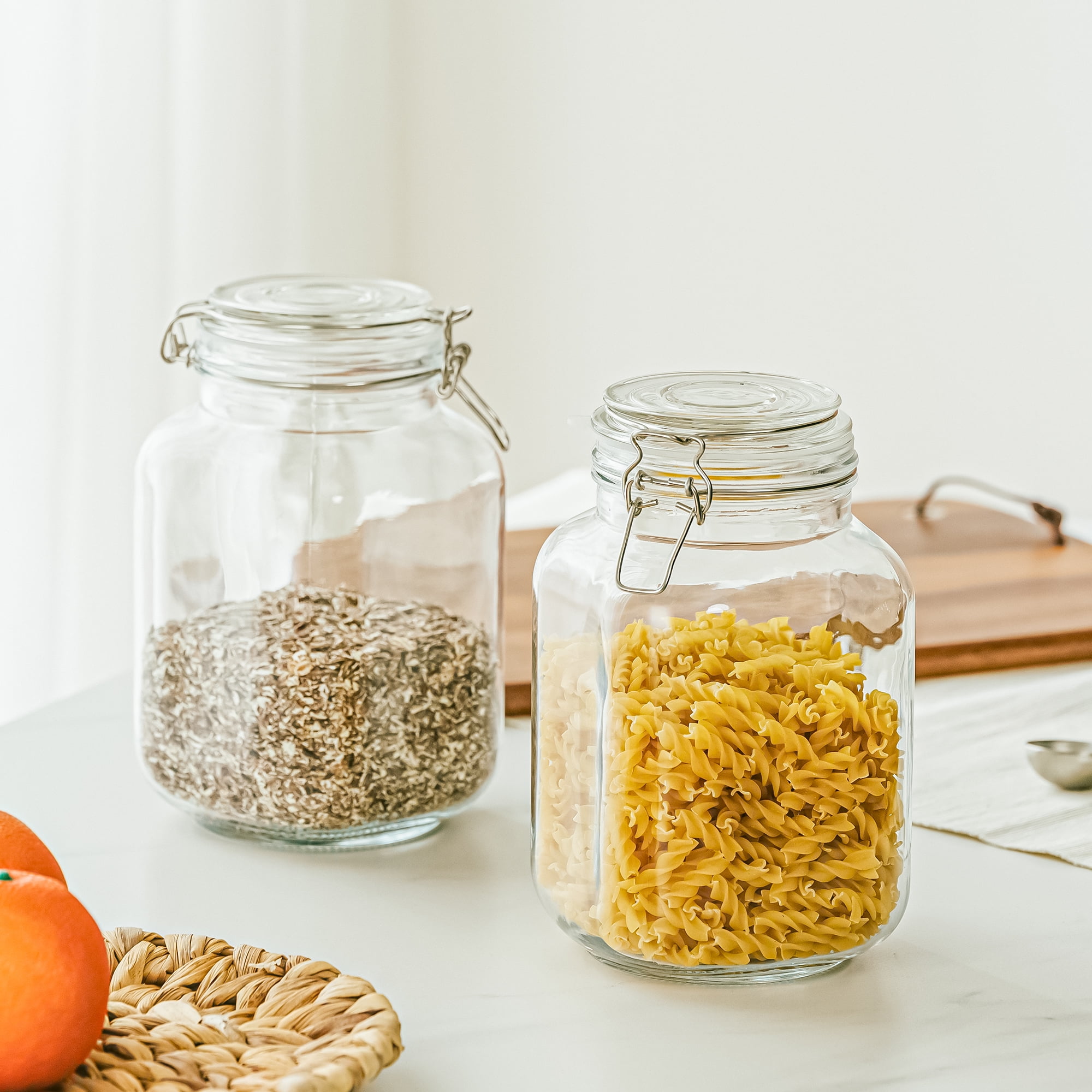 67온스 용량의 밀폐형 유리 식품 보관 용기, 잠금 뚜 - Food Storage Organization 리뷰 및 가격