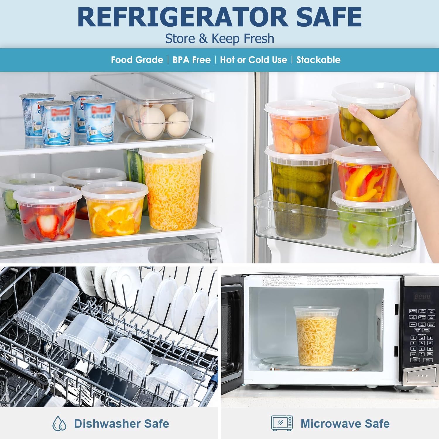 뚜껑이 있는 24개 델리 식품 보관 용기, 플라스틱 식 - Food Storage Ideas 리뷰 및 가격