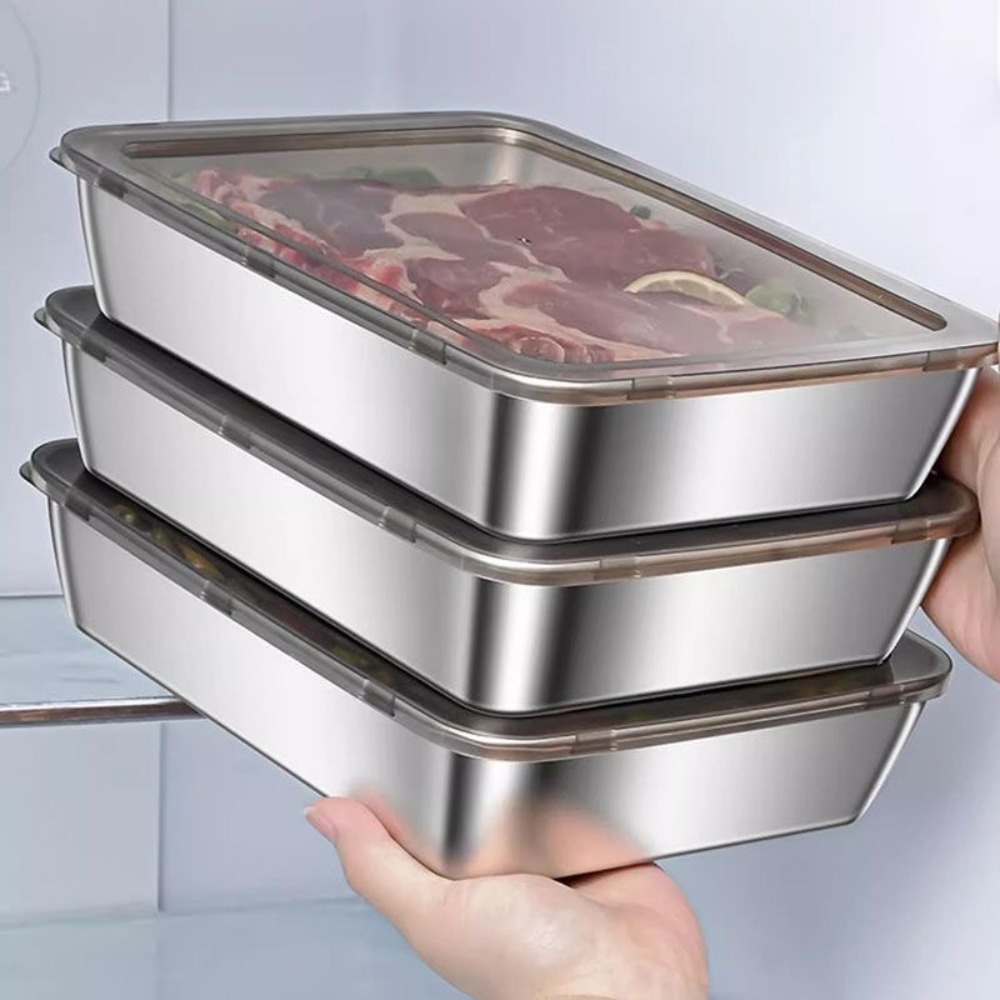 식품 등급 스테인리스 스틸 서빙 트레이(뚜껑 포함),  - Food Storage With Colander 리뷰 및 가격