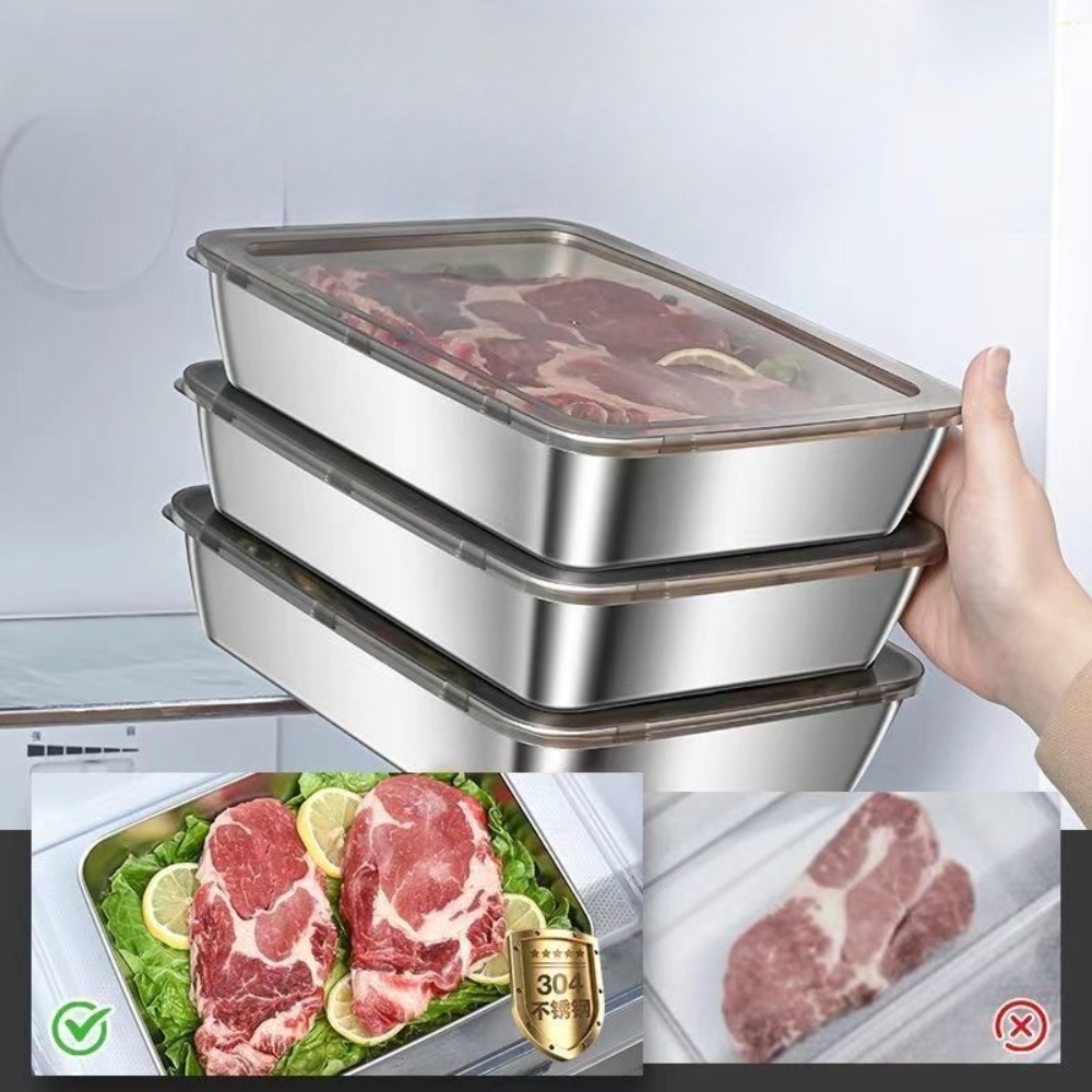 식품 등급 스테인리스 스틸 서빙 트레이(뚜껑 포함),  - Food Storage With Colander 리뷰 및 가격