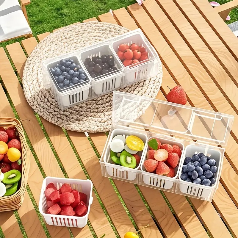 1pc 구획형 식품 보관 용기, 주방 및 피크닉용 사각 - Food Storage Quart 리뷰 및 가격