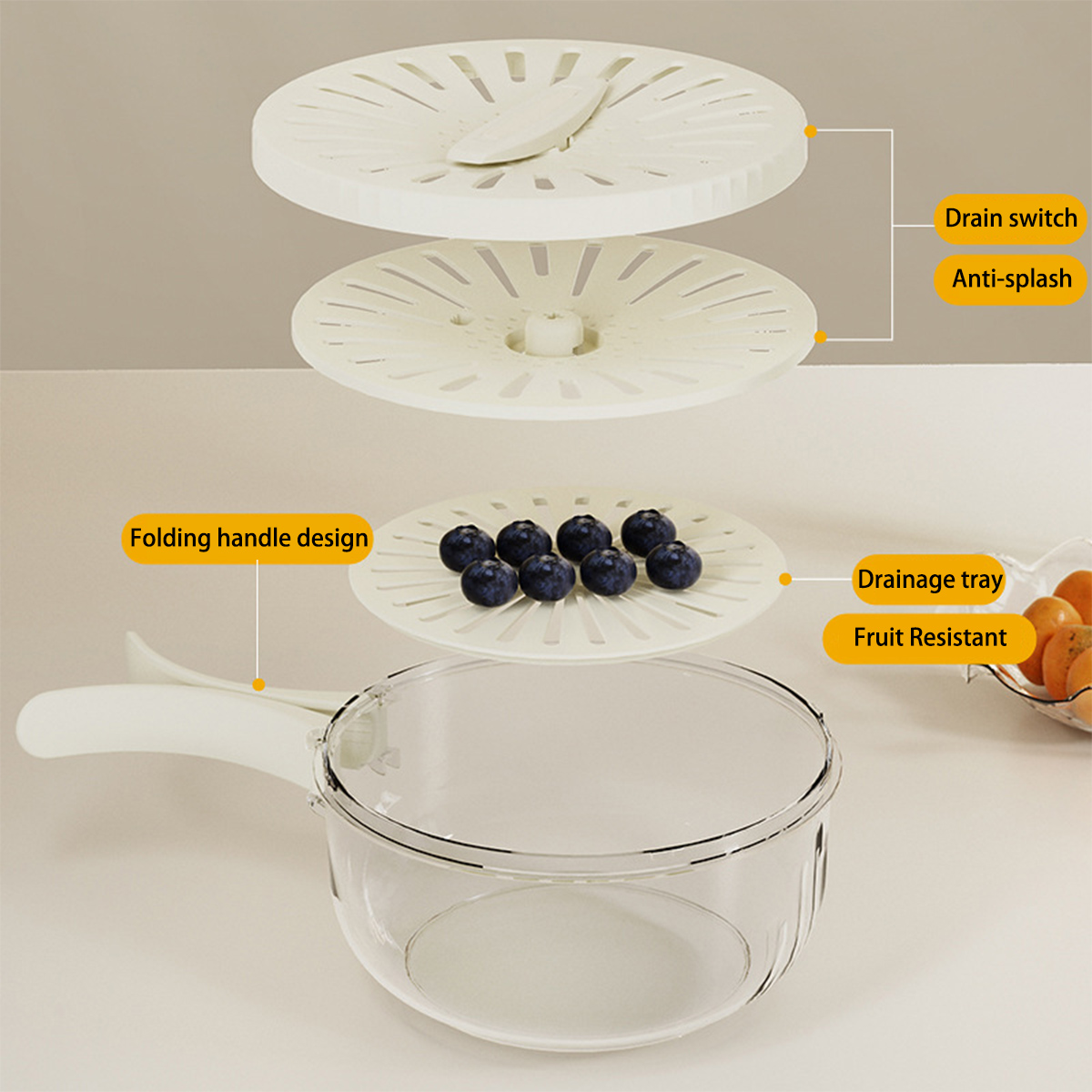 뚜껑이 달린 다기능 배수 바구니, 베리 키퍼 컨테이너, - Food Storage With Colander 리뷰 및 가격