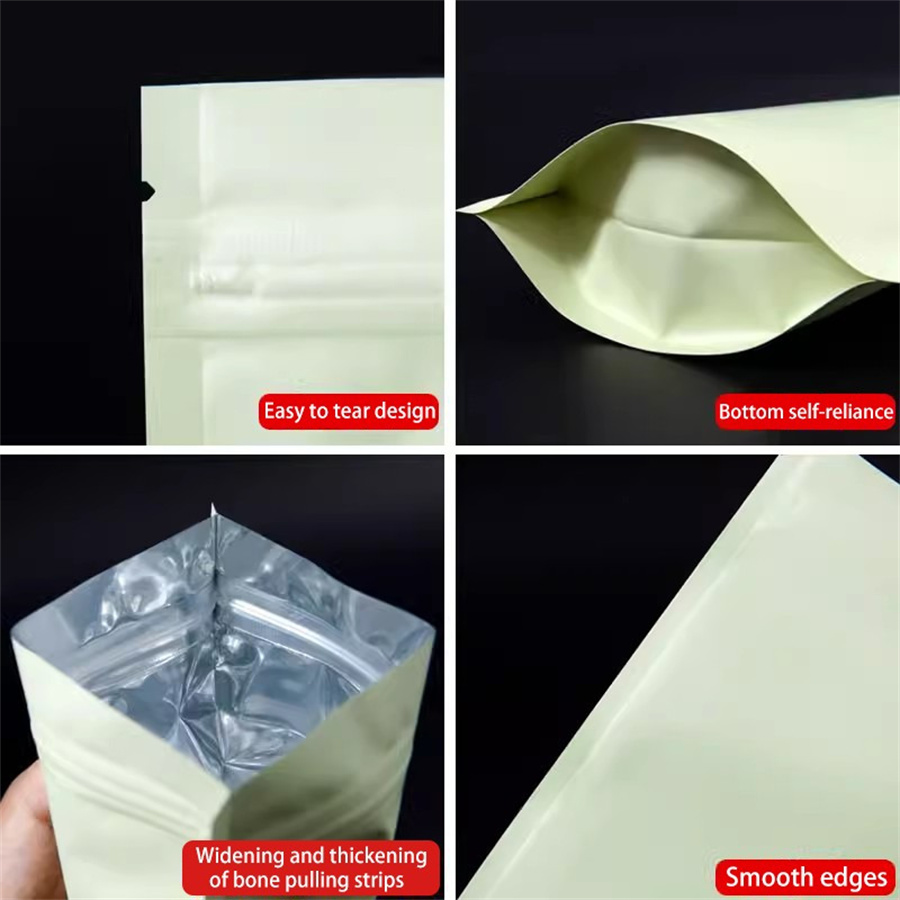 50/100개 무광택 연황색 지퍼 스탠드업 파우치(티어 - Food Storage Zipper Bags 리뷰 및 가격