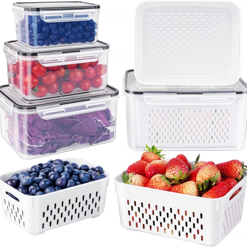 간편하고 내구성이 뛰어난 식품 밀폐 신선 보관함, 식품 - Food Storage With Colander 리뷰 및 가격