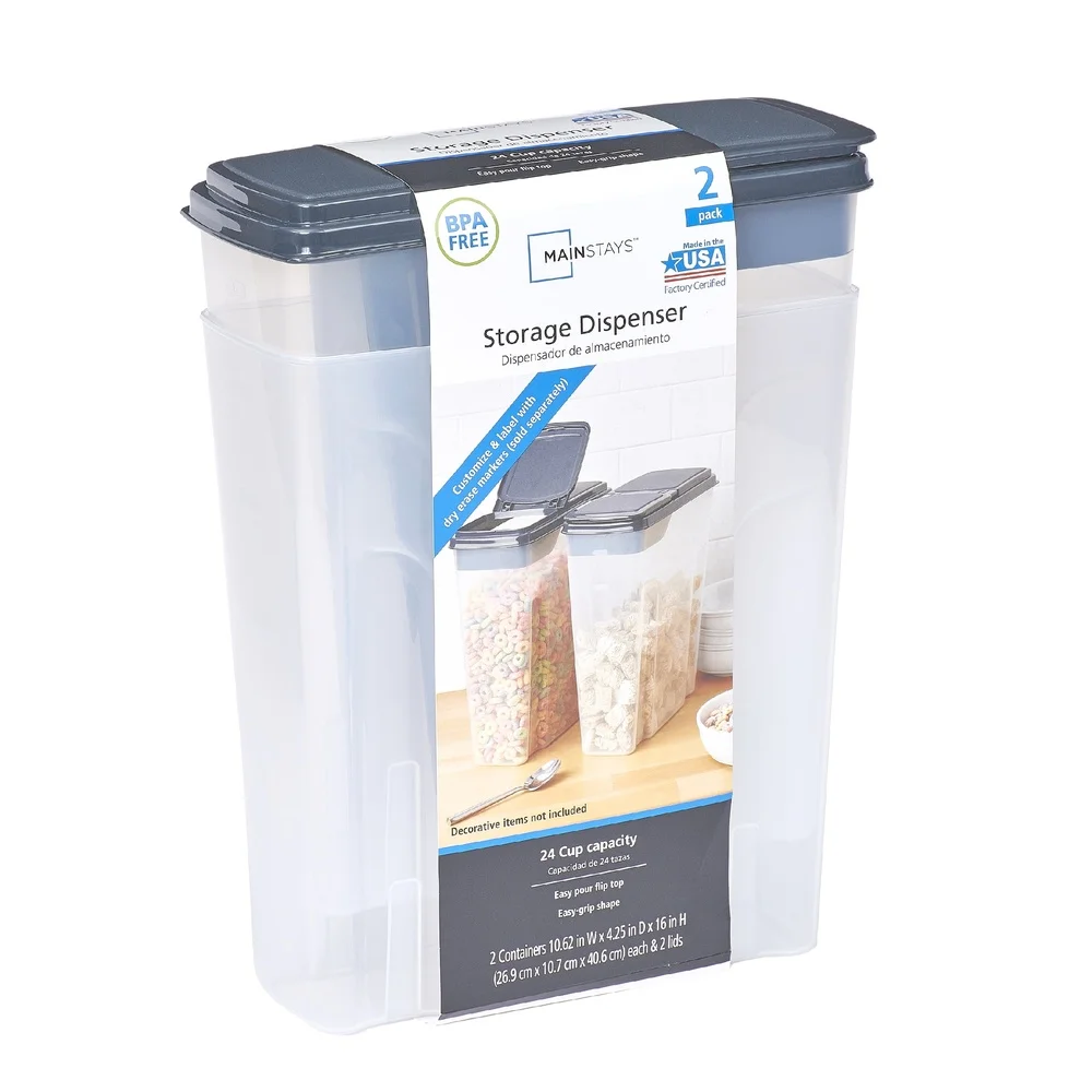 2팩 플라스틱 시리얼 디스펜서 용기 6쿼트 이지 그립  - Food Storage Quart Containers 리뷰 및 가격