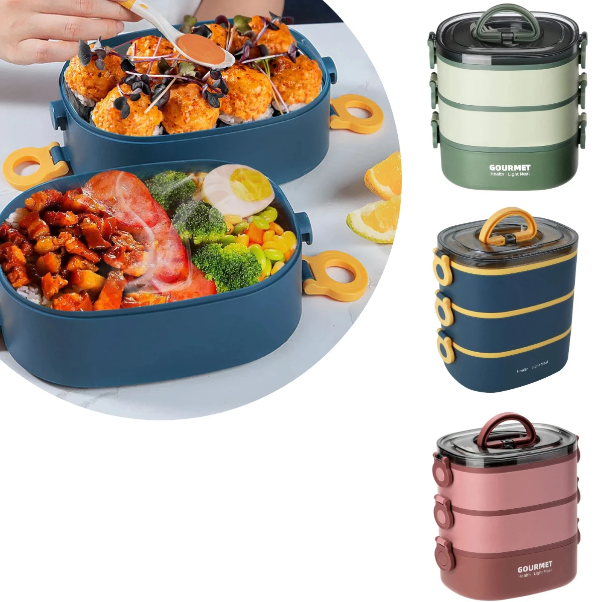휴대용 성인 도시락 2000ML 스택형 누수 방지 보온 - Food Storage To Keep Warm 리뷰 및 가격