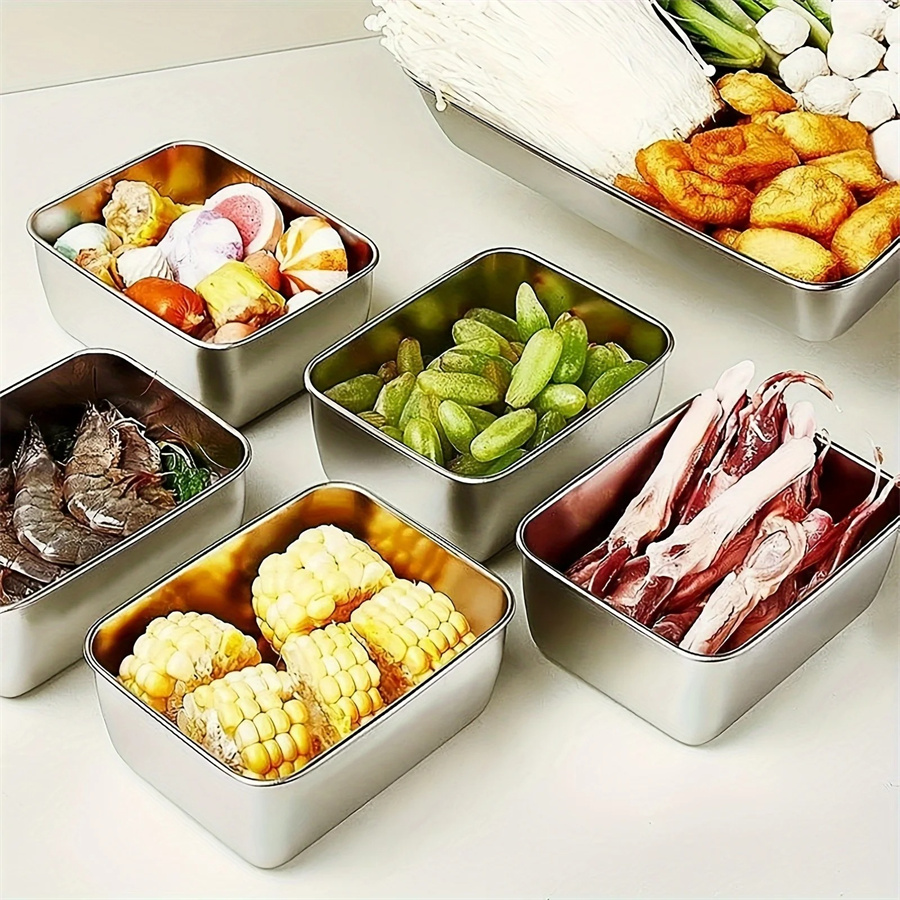 1/3/5pcs 스테인레스 스틸 식품 보관 상자 뚜껑이 - Food Storage With Colander 리뷰 및 가격