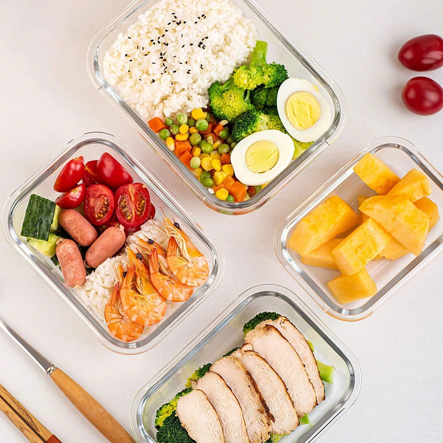 10개 세트 유리 식품 보관 용기, 모던한 투명 디자인 - Glass Meal Prep Container 리뷰 및 가격