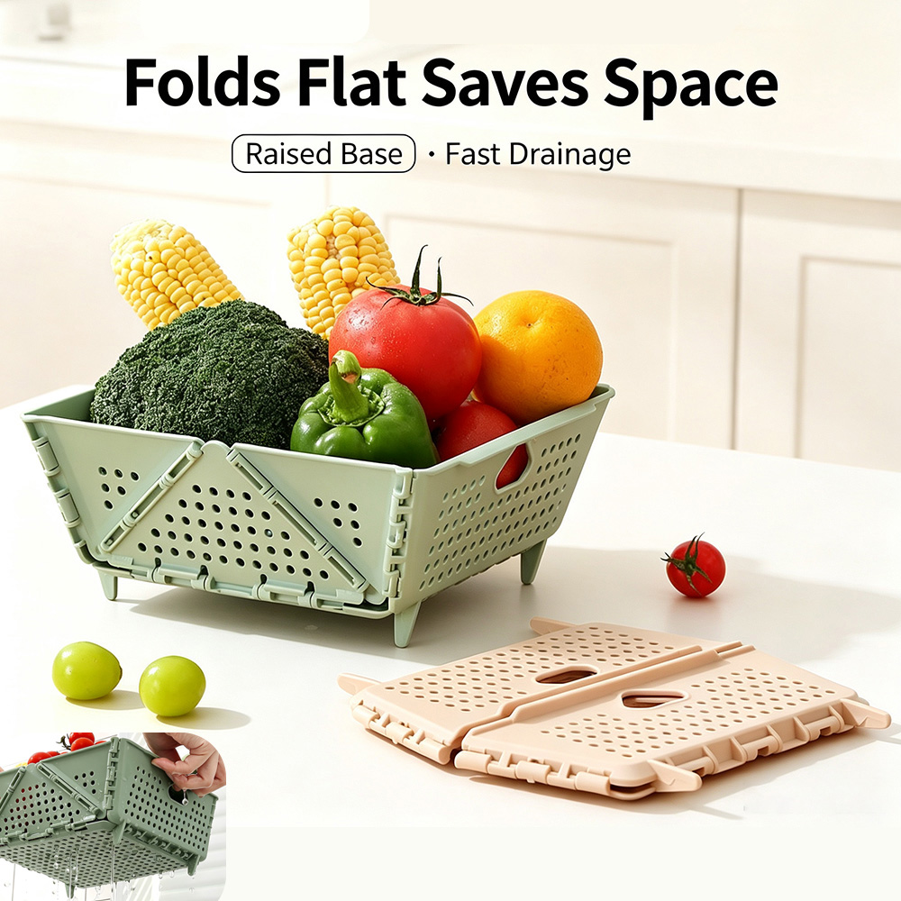 접이식 과일 및 채소 세척 바구니, 식품 등급 PP 재 - Food Storage With Colander 리뷰 및 가격