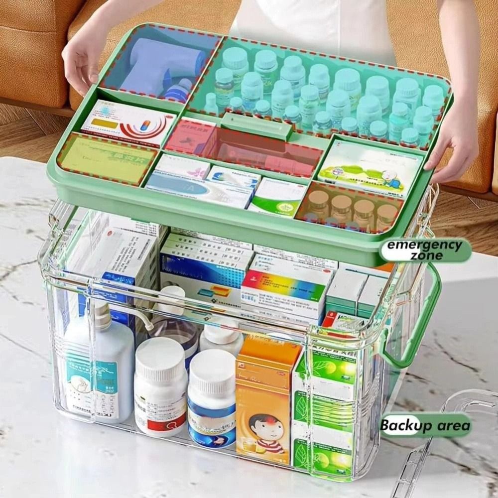 손잡이가 있는 간단한 이중층 알약 보관 상자 플라스틱  - Food Storage Emergency 리뷰 및 가격