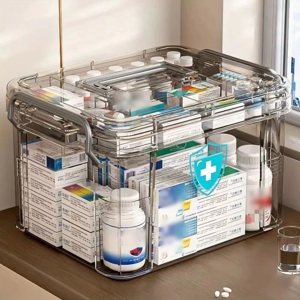 손잡이가 있는 간단한 이중층 알약 보관 상자 플라스틱  - Food Storage Emergency 리뷰 및 가격