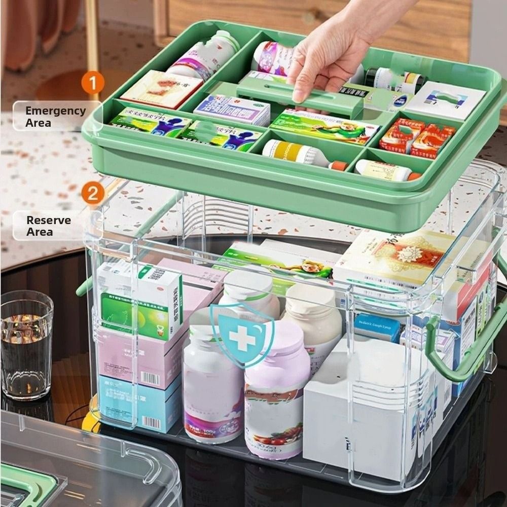 손잡이가 있는 간단한 이중층 알약 보관 상자 플라스틱  - Food Storage Emergency 리뷰 및 가격